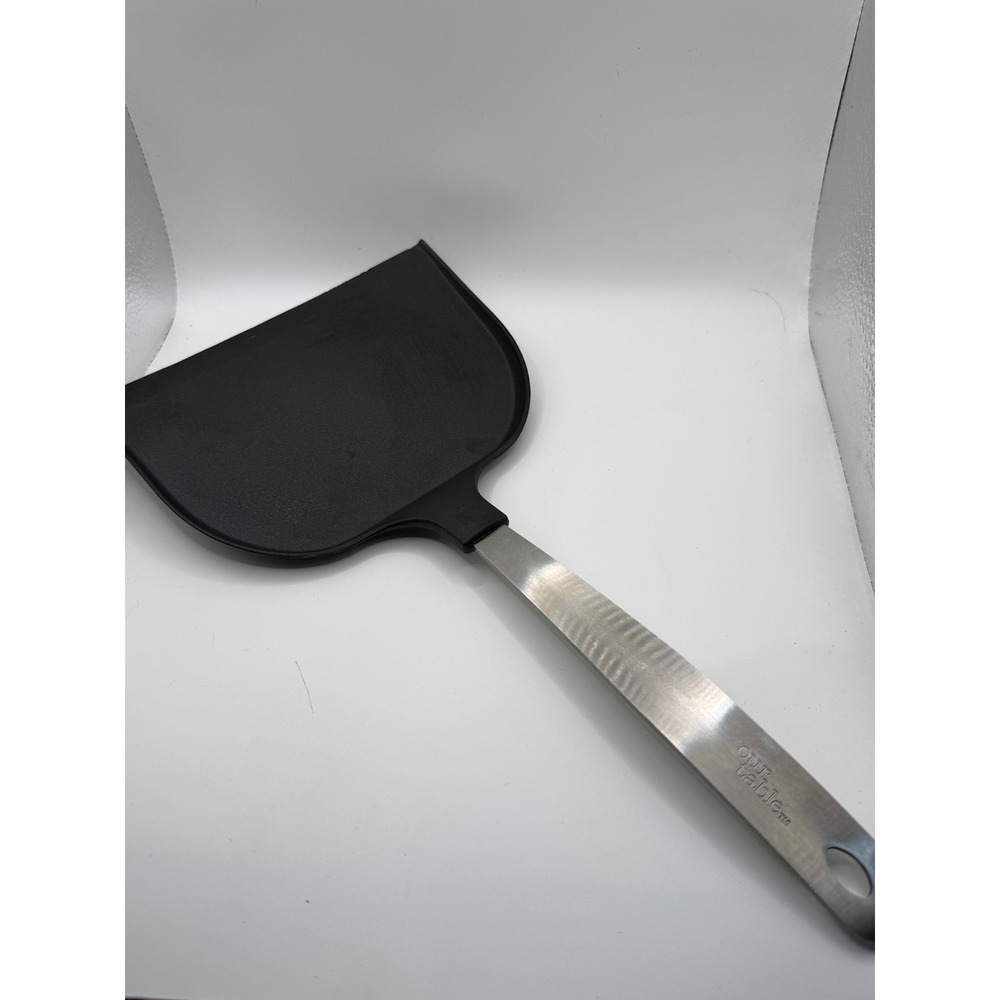 Our Table Wide Nylon Spatula Turner Black Stainless Steel Handle Pancake Flipper